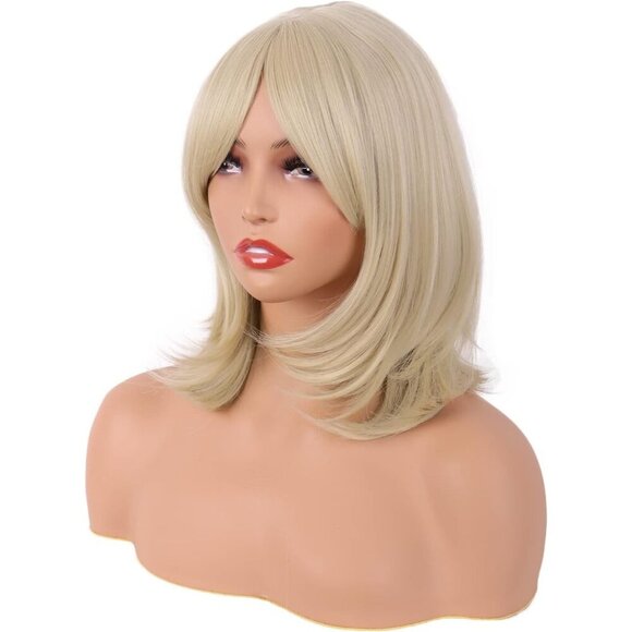Girls 18 Inch/45 cm Layered Bangs Straight Synthetic Fiber Shoulder Length - Picture 3 of 7